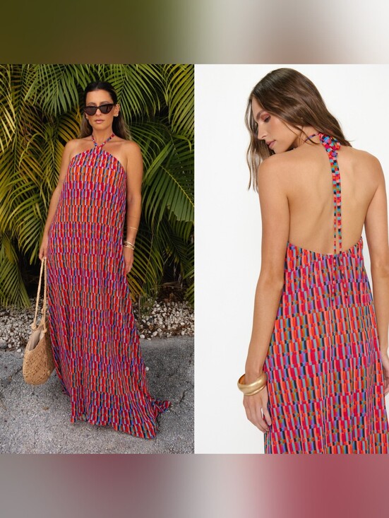 Show Me Your MuMu Dresses & Skirts - Show Me Your MuMu Claudia Cabo Crush Geo Maxi Dress L Summer Vacation Resortwear